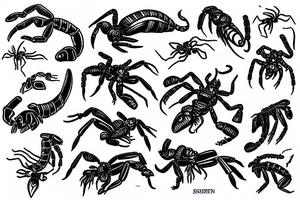Linework Scorpion tattoo idea