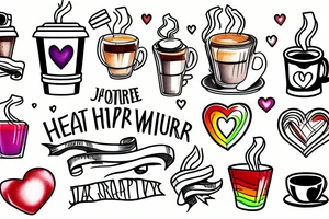 heart stopper, juice wild, gay man flag, coffee tattoo idea
