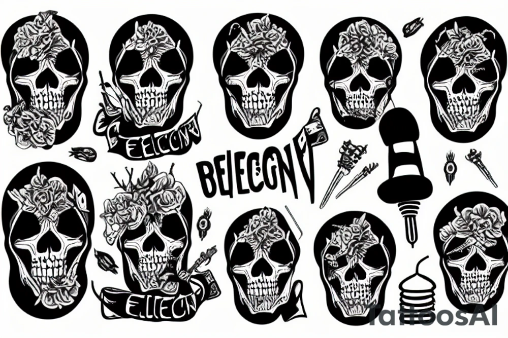 Skeleton electricity KABELSHIK tattoo idea