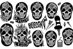 Skeleton electricity KABELSHIK tattoo idea