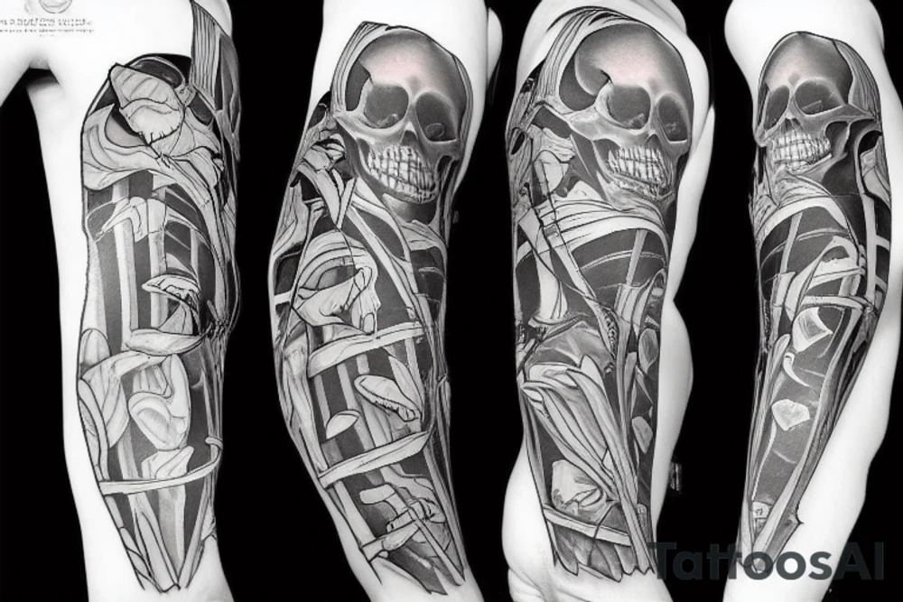 Skeleton electricity tattoo idea
