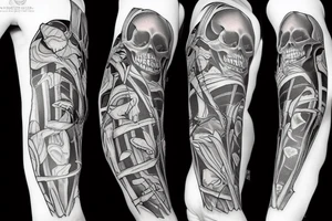 Skeleton electricity tattoo idea