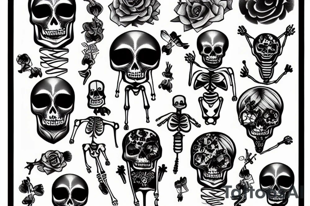 Skeleton electricity tattoo idea