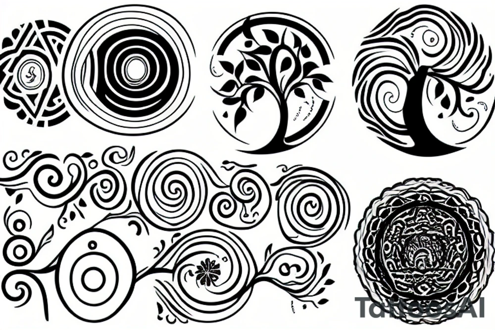 tree with the yin yang center tattoo idea