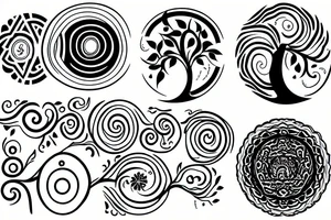 tree with the yin yang center tattoo idea