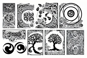 tree with the yin yang center tattoo idea