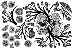 tree with the yin yang center of the trunk tattoo idea