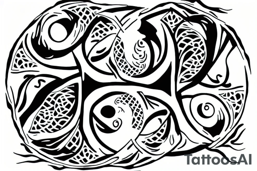 tree with the yin yang center of the trunk tattoo idea