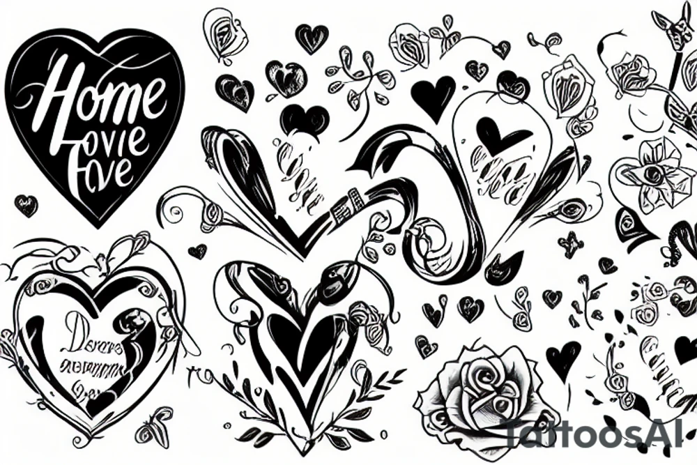 home family love tattoo idea