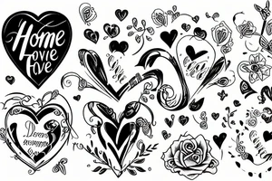 home family love tattoo idea