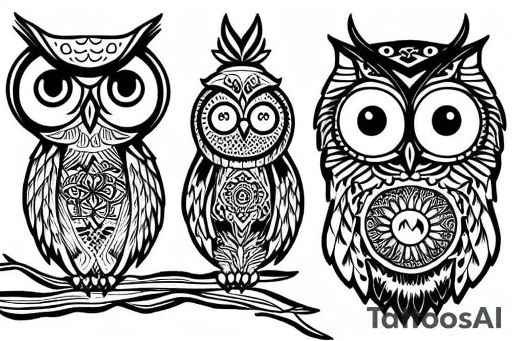 a strong and wise owl tattoo idea