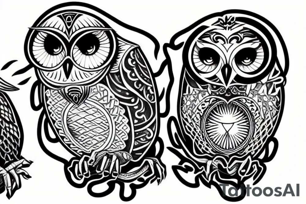 a strong and wise owl tattoo idea