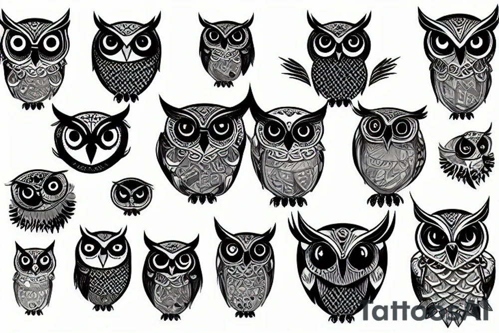a strong and wise owl tattoo idea
