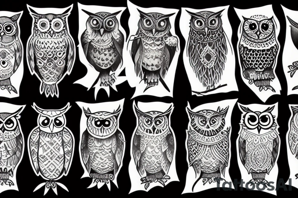 a strong and wise owl tattoo idea
