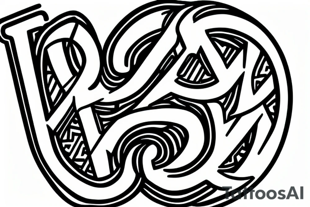 Word "sanbenito" gothic chicane logo tattoo idea