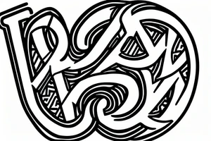 Word "sanbenito" gothic chicane logo tattoo idea