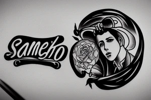 Word "sanbenito" gothic chicane logo tattoo idea