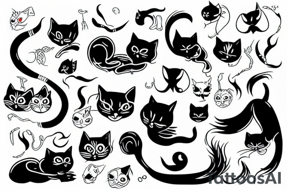 Black cat tattoo idea