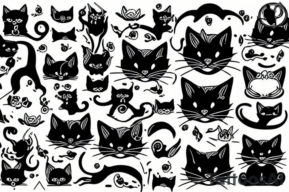 Black cat tattoo idea