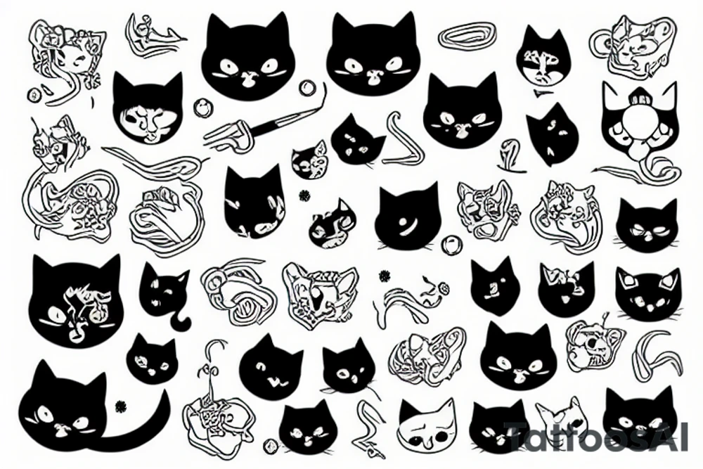 Black cat tattoo idea