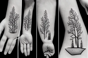 A new sapling grows from old tree’s ashes tattoo idea