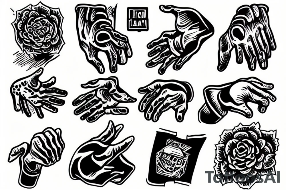 hand flash tattoo idea