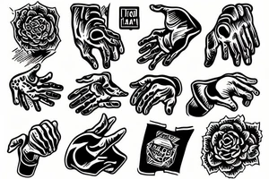 hand flash tattoo idea