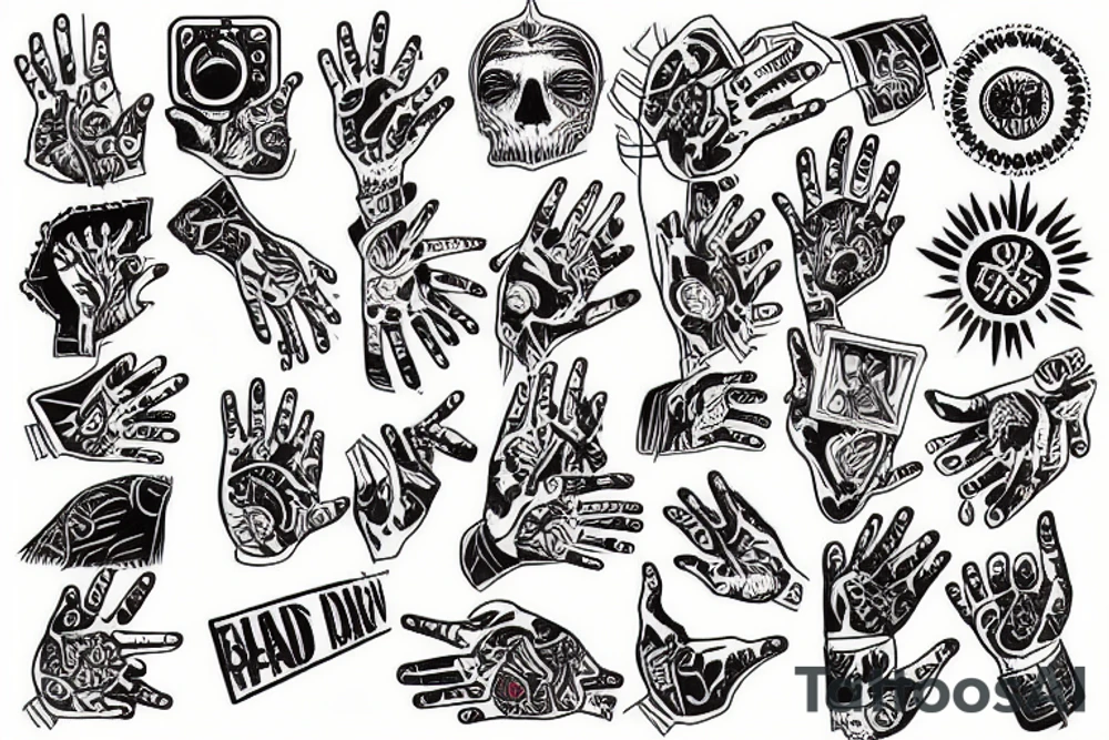 hand flash tattoo idea