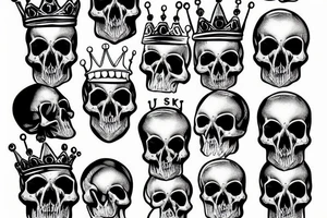 A bloody skull with a crown tattoo idea