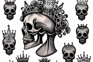 A bloody skull with a crown tattoo idea