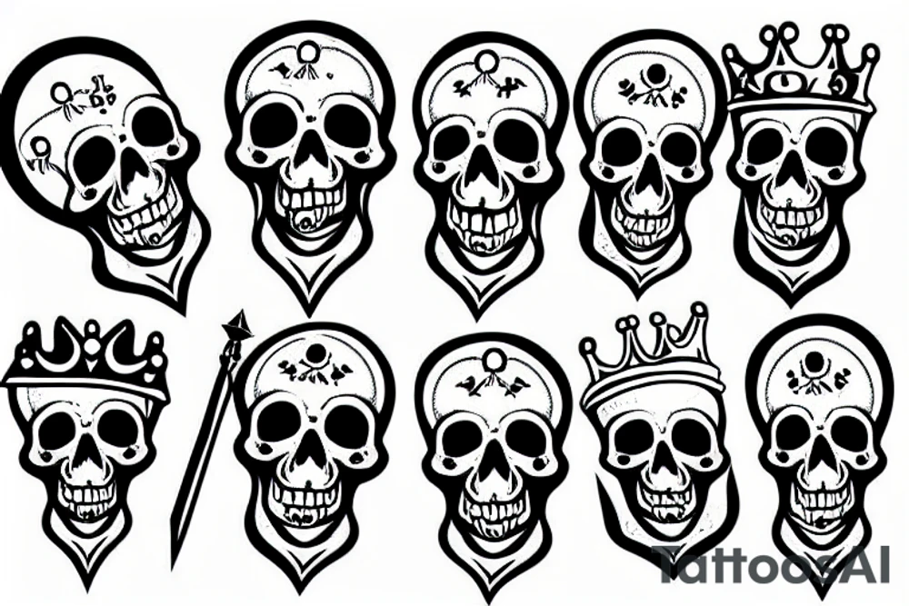 A bloody skull with a crown tattoo idea