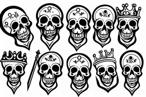 A bloody skull with a crown tattoo idea
