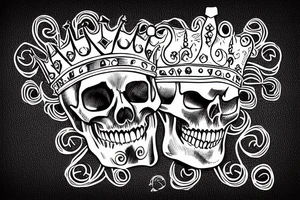 A bloody skull with a crown tattoo idea