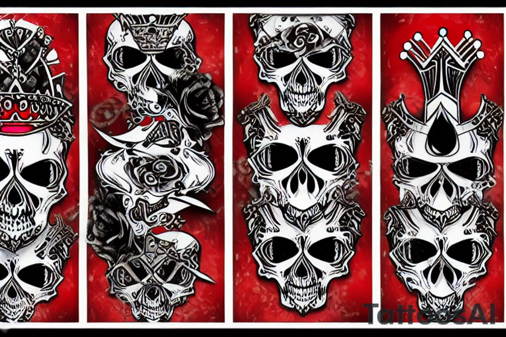 A bloody skull with a crown tattoo idea