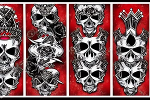 A bloody skull with a crown tattoo idea