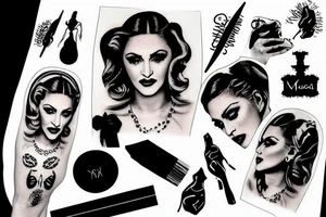 Madonna crying, velvety dress tattoo idea