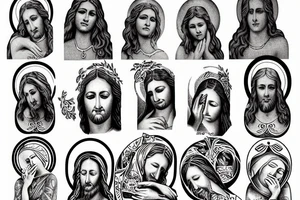 Christ mother crying tattoo idea
