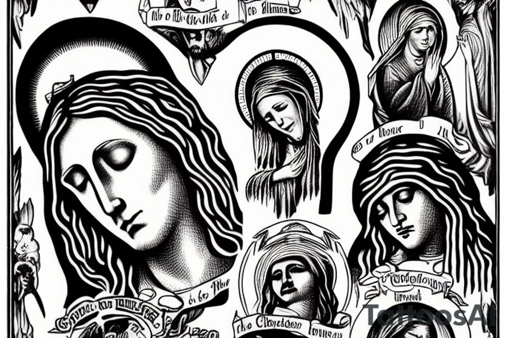 Christ mother crying tattoo idea