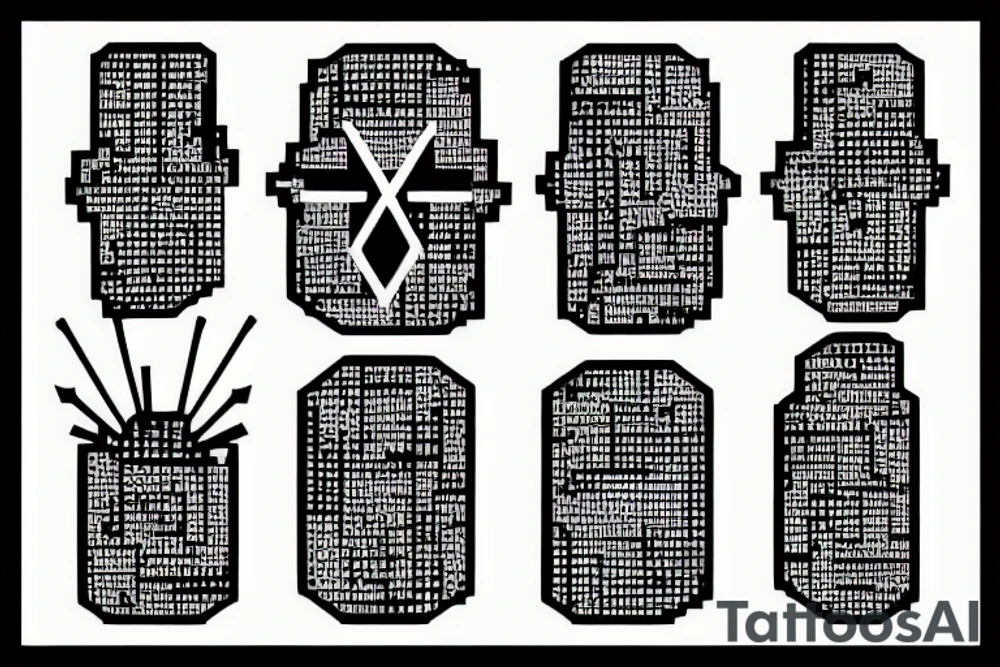 cyberpunk, wires, contacts, binary tattoo idea