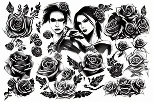 cyberpunk, rose tattoo idea
