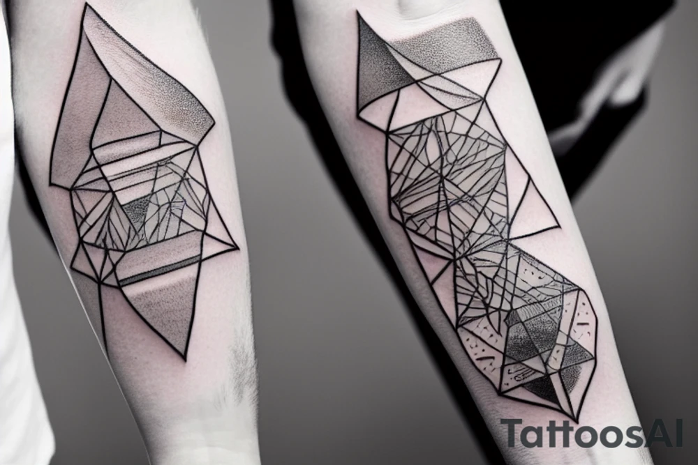 fine line geometric black and gray tattoo tattoo idea