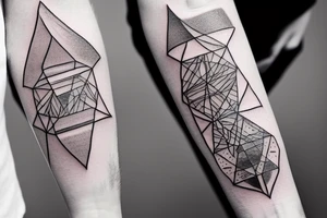 fine line geometric black and gray tattoo tattoo idea