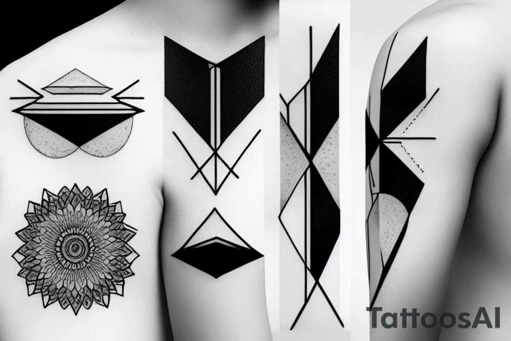 fine line geometric black and gray tattoo tattoo idea