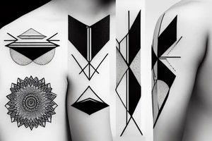 fine line geometric black and gray tattoo tattoo idea