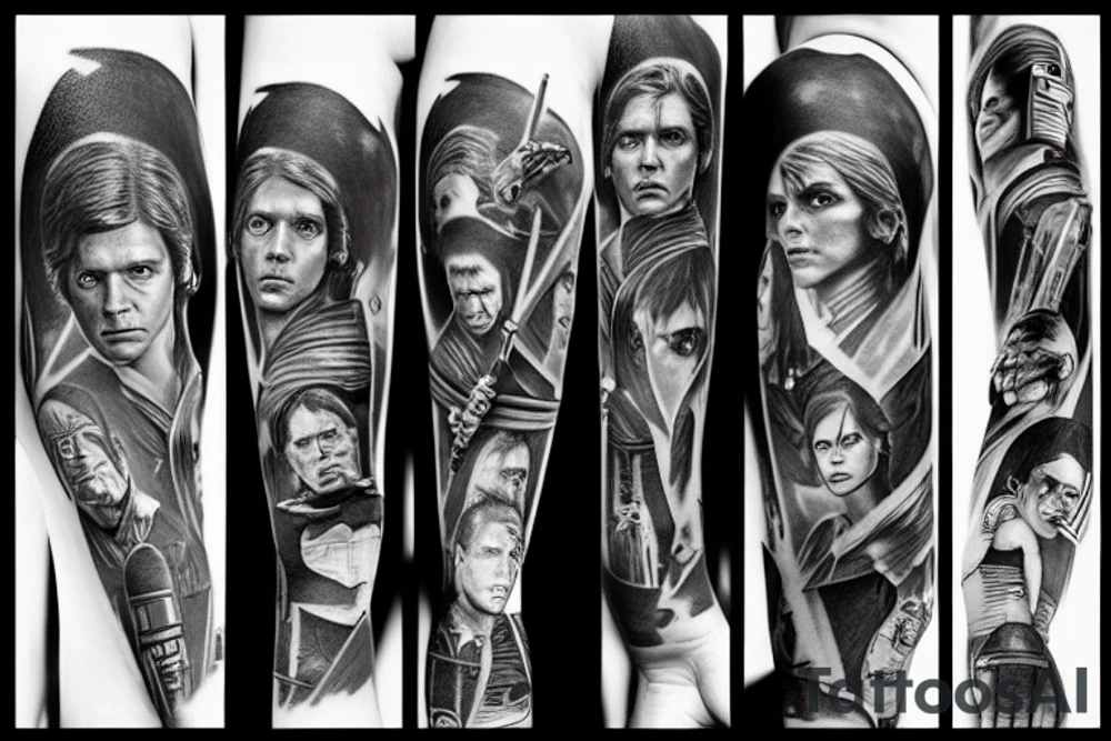 star wars black and gray tattoo tattoo idea