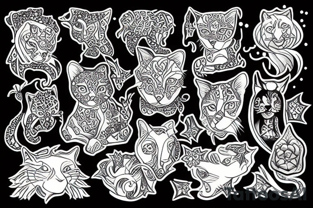 diamonds and animals tattoo idea