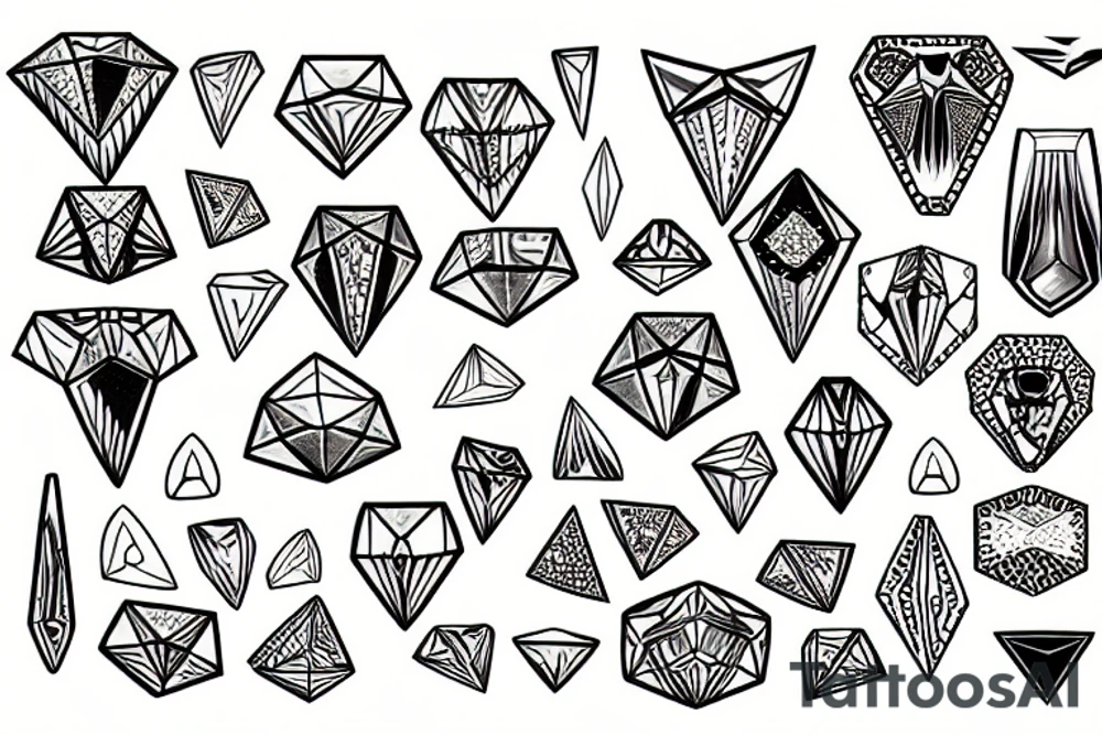 diamonds and animals tattoo idea