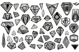 diamonds and animals tattoo idea