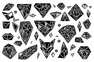 diamonds and animals tattoo idea