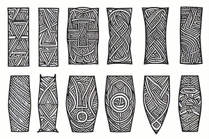 Anglo Saxon, geometric lines tattoo idea